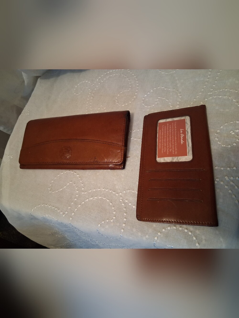 Santa Croce Italian Classic Brown Leather Long Wallet with Card Slots